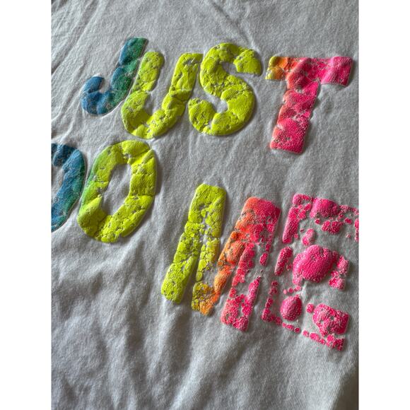 Vintage Just Do Me Neon Puff USA Made Oneita XXL White Single Stitch Parody Tee - Picture 3 of 6